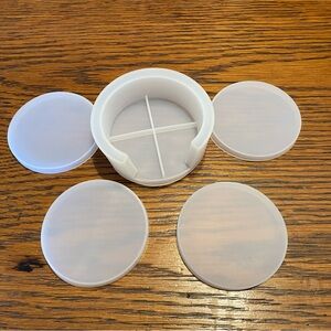 White Silicone Coaster Set